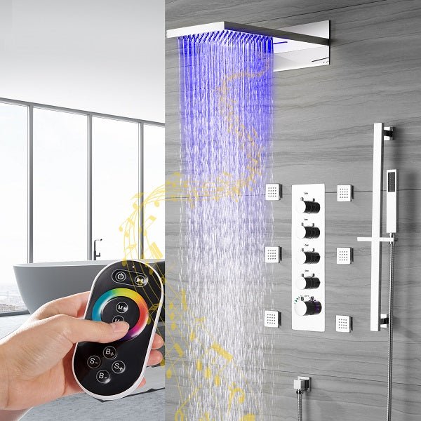 Cascada Capri 9"x22” Music LED Shower System: The Smart Way to Shower - View 12
