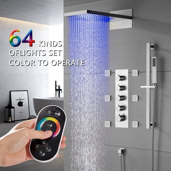 Cascada Showers 9"x22” Capri Music LED shower system - Alternate View