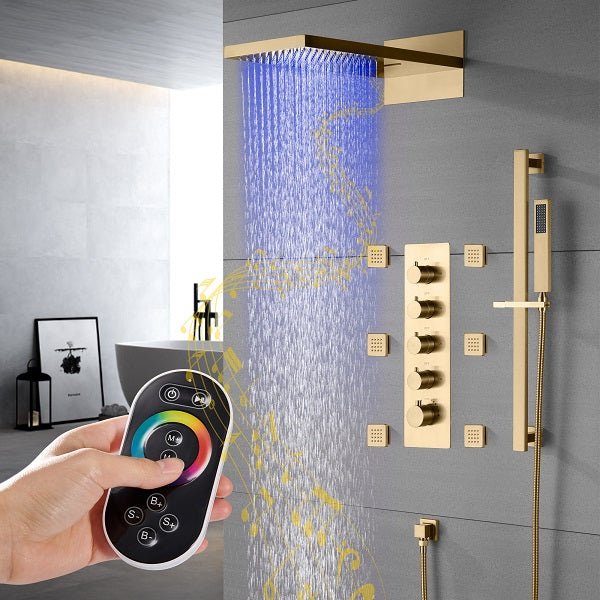 Cascada Capri 9"x22” Music LED Shower System: The Ultimate Shower Experience - View 9
