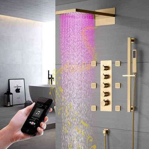 Cascada Capri 9"x22” Music LED Shower System: The Ultimate Shower Experience