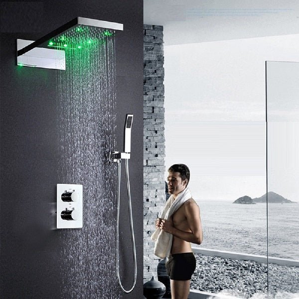 Cascada Showers 9"x22" Shower Set With 3-Way Thermostatic Valve - Main Product Image