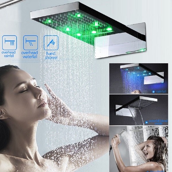 Cascada Showers 9"x22" Shower Set With 3-Way Thermostatic Valve - Detail View 2