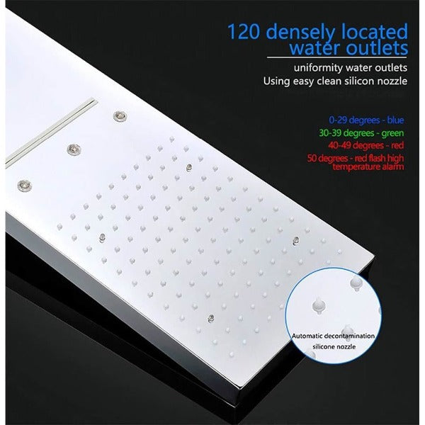 Cascada Showers 9"x22" Thermostatic Shower System With Automated LED Color Change - Alternate View