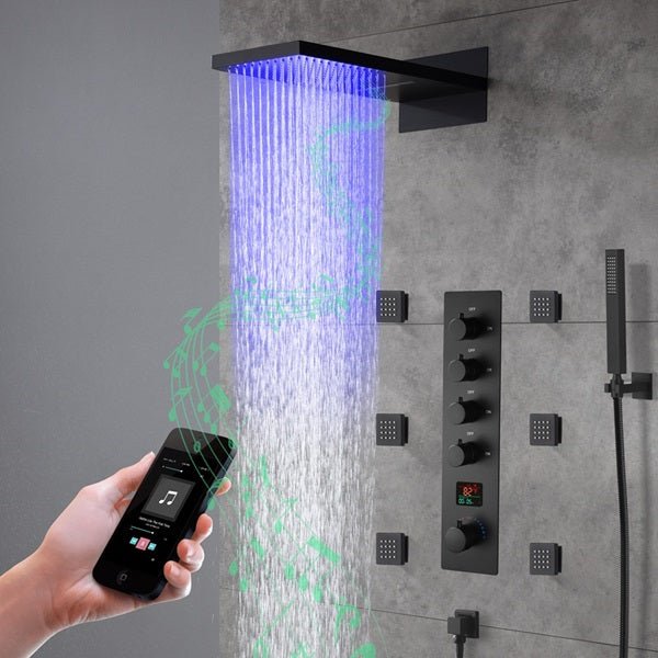 9"x22" Bologna LED Music Shower System By Cascada Showers - Main Product Image
