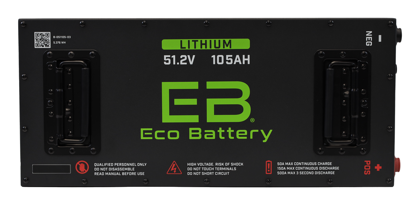 48V 105Ah LiFePO4 Battery Bundle / Club Car Precedent / Club Car Tempo - angle view