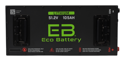 48V 105Ah LiFePO4 Battery Bundle / Club Car Precedent / Club Car Tempo - angle view
