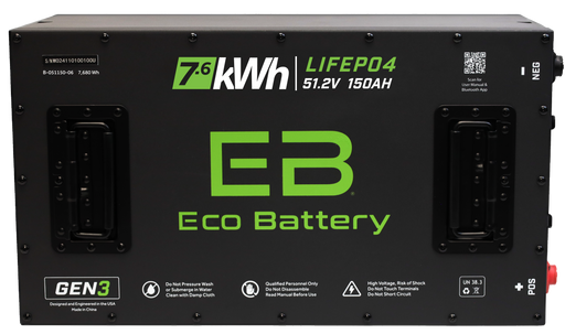 48V 150Ah LiFePO4 Battery Bundle - angle view