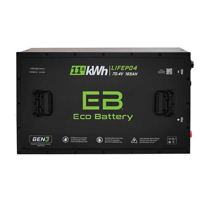 70V 165Ah LiFePO4 Battery - front view