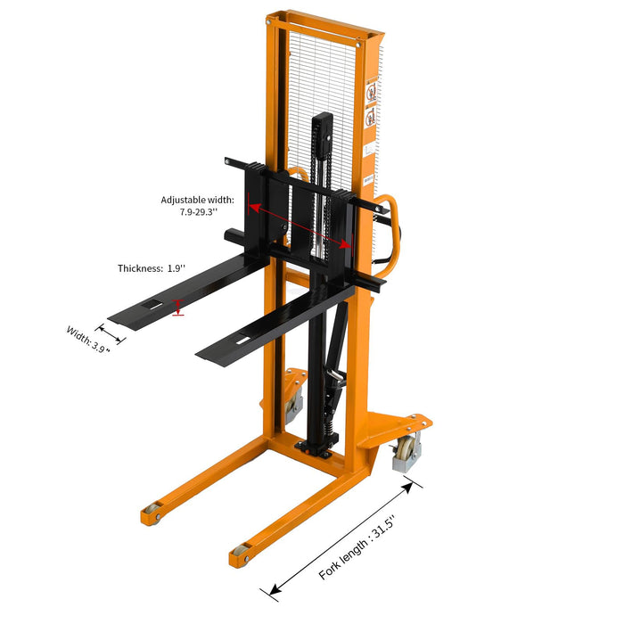 Xilin SDJA500 manual pallet stacker in warehouse use