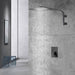 12inch rain head Big arc Wall Mounted Matte Black Shower System with single way Rough-in Valve Body and Trim - front view