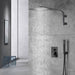 12inch 2 way Big arc Wall Mounted Matte Black Shower System with two function pressure balance Rough-in Valve Body and Trim - front view