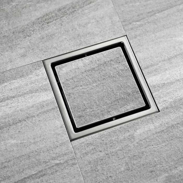wonderland shower inc Brushed nickel stainless floor drain 6x6inch - Main Product Image