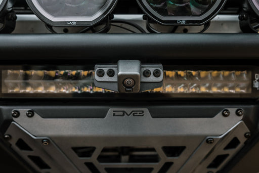 DV8 2021-2026 Ford Bronco & Bronco Raptor Tube Front Bumper Camera Relocation Bracket – installed on vehicle, image 2 of 8