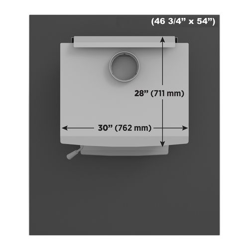 Drolet Tinted Tempered Glass Hearth Pad 10 Mm - 54" X 46 3/4" hearth pad - side angle