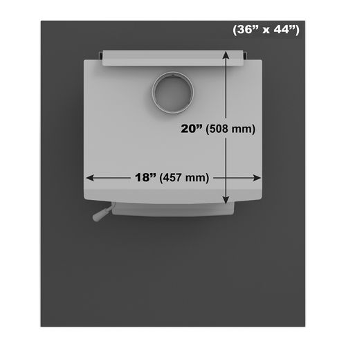 Drolet Tinted Tempered Glass Hearth Pad 10 Mm - 44" X 36" hearth pad - side angle