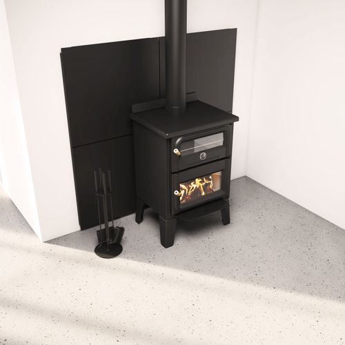 Drolet 60" X 64 1/8" Certified Modular Heat Shield System heat shield - side angle