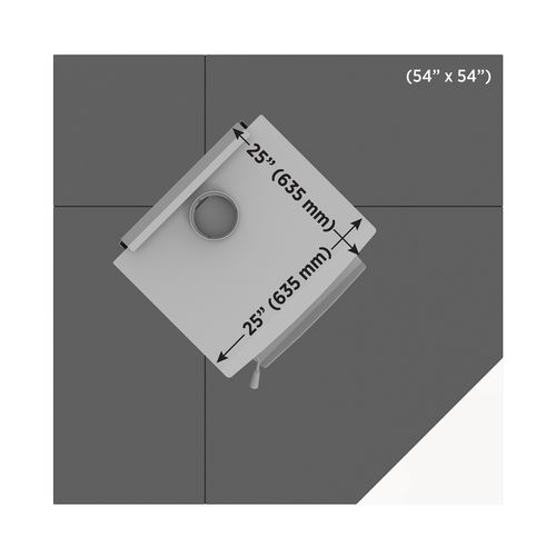 Drolet Modular Hearth Pad System 54" - Corner hearth pad - feature detail