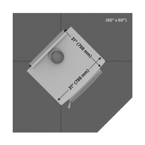 Drolet Modular Hearth Pad System 60" - Corner hearth pad - feature detail
