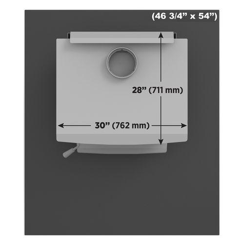 Drolet Black Steel Hearth Pad 46 3/4" X 54" hearth pad - side angle