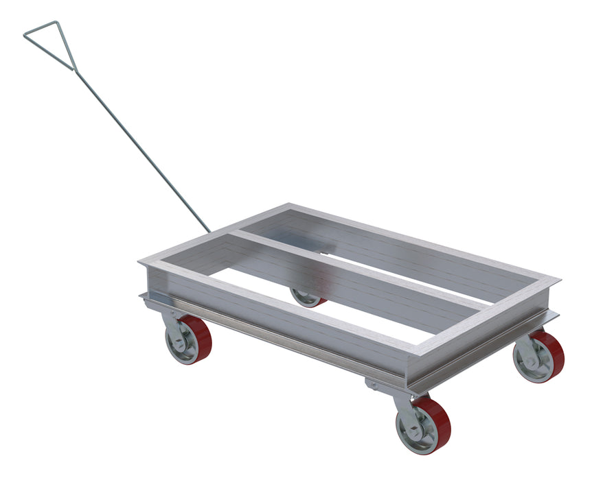 Vestil ACP-2436-20-HDL Aluminum Channel Dolly with Handle 24 in. x 36 in. Deck with Poly-On-Steel Casters 2,000 lb. Capacity 