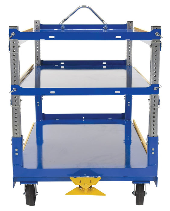 Vestil AEC-3660-3-GFN steel ergo cart with adjustable shelves and glass filled - view 5