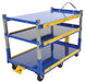 Vestil AEC-3660-3-MR steel ergo cart with adjustable shelves and mold on - view 2