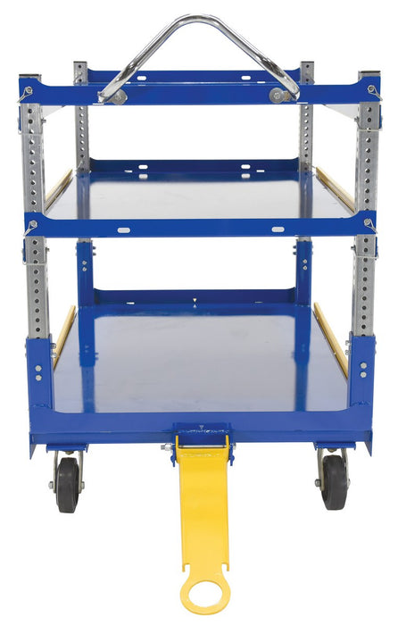 Vestil AEC-3660-3-MR steel ergo cart with adjustable shelves and mold on - view 4