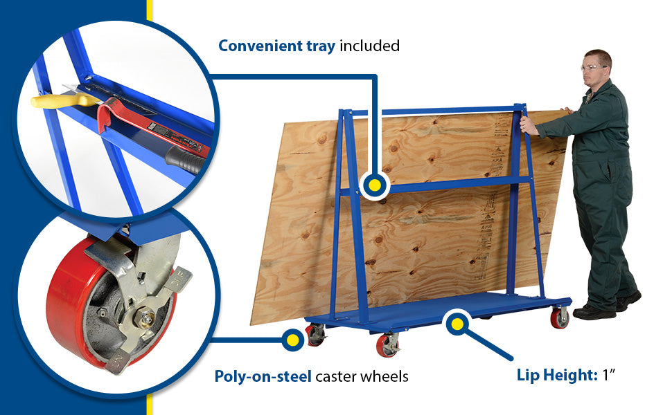 Vestil AF-3060 steel a-frame cart feature overview 2