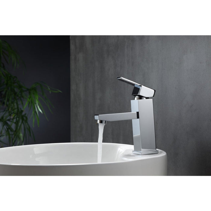 KubeBath Aqua Piazza Chrome Single Lever Bathroom Vanity Faucet
