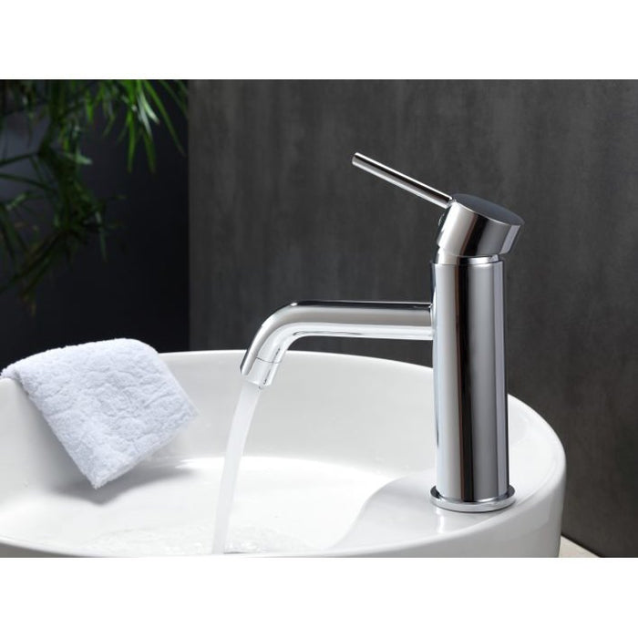 KubeBath Aqua Rondo Chrome Single Hole Mount Bathroom Vanity Faucet