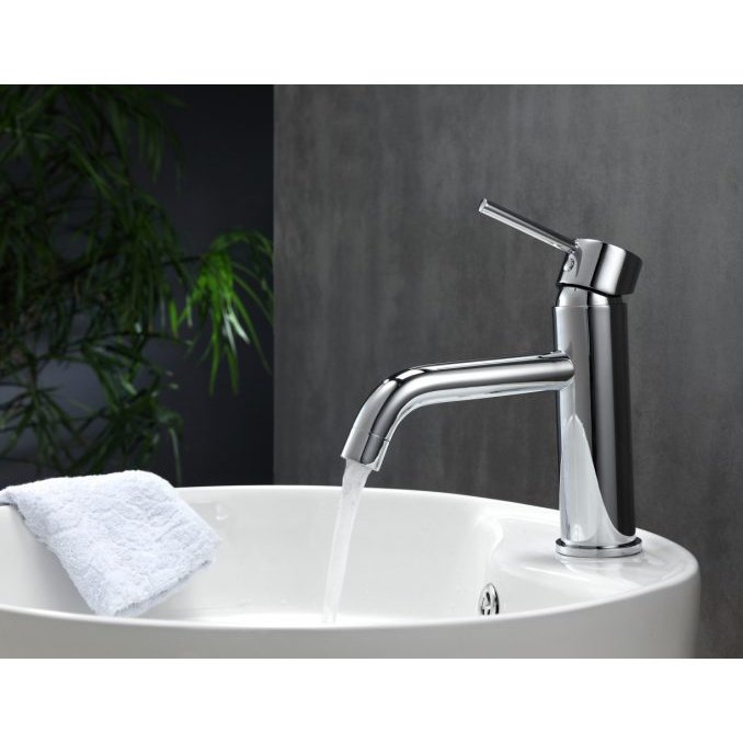 KubeBath Aqua Rondo Chrome Single Hole Mount Bathroom Vanity Faucet