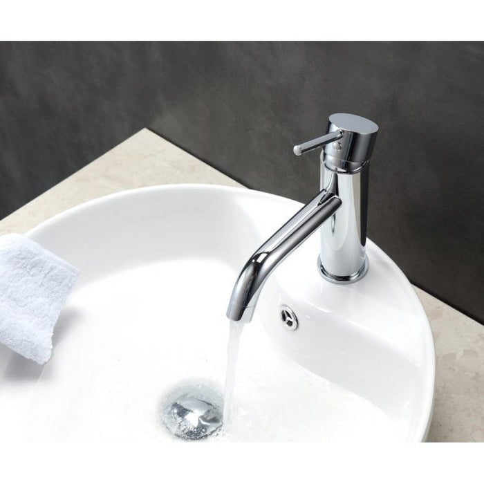KubeBath Aqua Rondo Chrome Single Hole Mount Bathroom Vanity Faucet