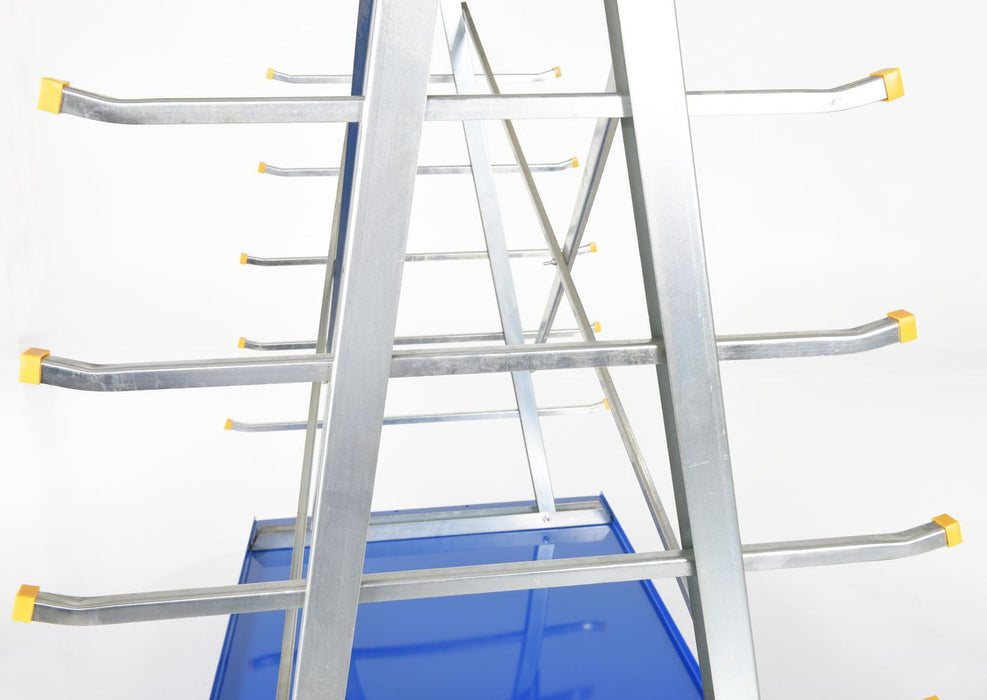 Vestil AFSR-3672 steel a-frame rack cart with poly-on-steel casters - view 6