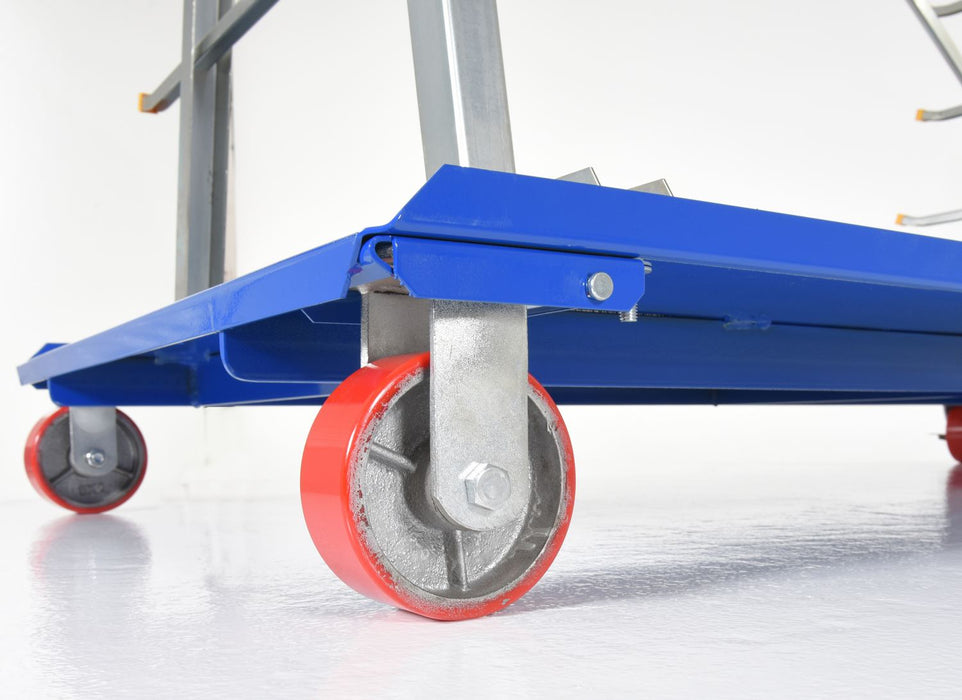 Vestil AFSR-3672 steel a-frame rack cart with poly-on-steel casters - view 7