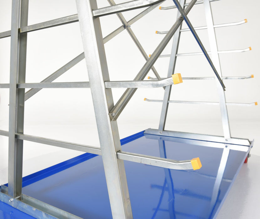 Vestil AFSR-3672 steel a-frame rack cart with poly-on-steel casters - view 8