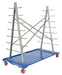 Vestil AFSR-3672 Steel A-Frame Rack Cart With Poly-On-Steel Casters 36 in. x 72 in. 2,000 lb. Capacity Blue