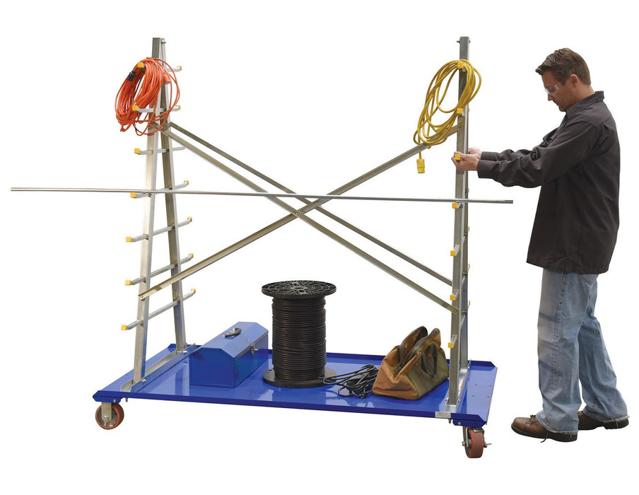 Vestil AFSR-3672 steel a-frame rack cart with poly-on-steel casters - view 4