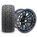 Empire Quest QGB 14x7 Gloss Black Wheel with X Comp Golf X/T Tire golf cart wheel and tire
