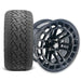 Empire Quest QGB 14x7 Gloss Black Wheel with X Comp Golf A/T Tire golf cart wheel and tire