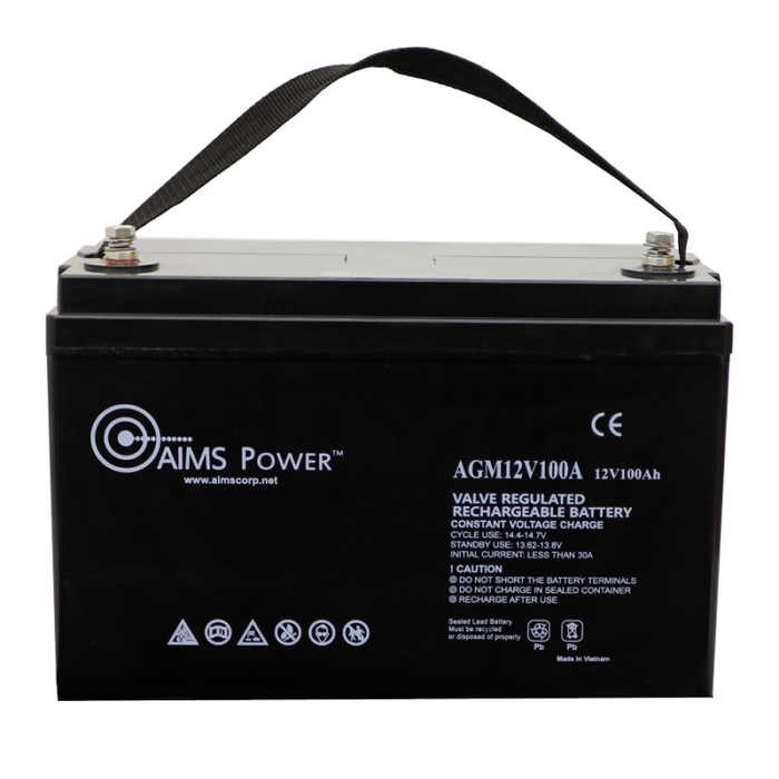 AIMS Power AGM 12V 100Ah Deep Cycle Battery Heavy Duty