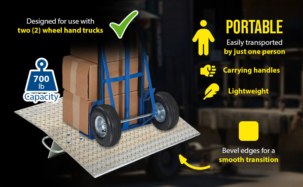 Vestil AH-3024 aluminum hand truck dock plate feature overview 2