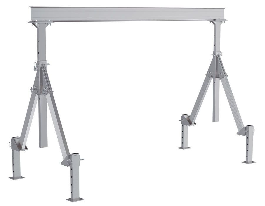 Vestil AHA-2-12-8-ALO Aluminum Adjustable Height Gantry Crane With Adjustable Leveling Option 12 ft. Wide X 8 ft. Max Usable 