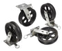 Vestil AHA-2/4-V4 Cast Iron Swivel V-Groove Casters With 4-Position Lock 8 in. x 2 in. For Aluminum Gantry Crane Models 2,000