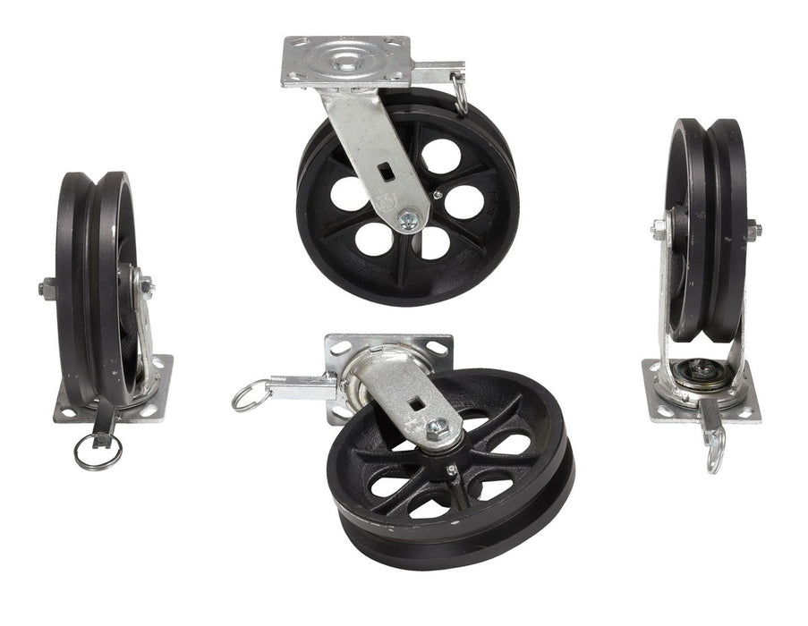 Vestil AHA-2/4-V4 cast iron swivel v-groove casters with - view 3