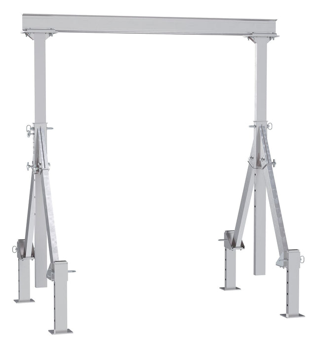 Vestil AHA-2-8-10-ALO Aluminum Adjustable Height Gantry Crane With Adjustable Leveling Option 8 ft. Wide X 10 ft. Max Usable 