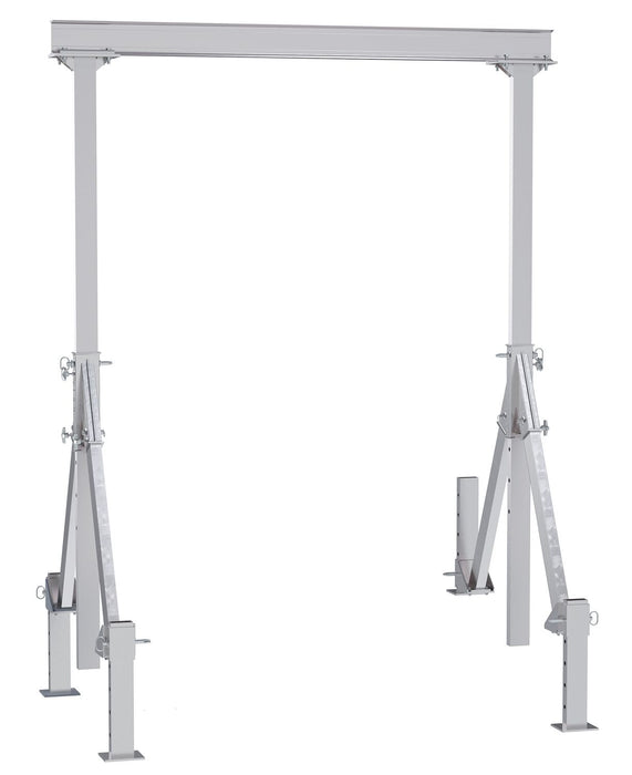 Vestil AHA-2-8-12-ALO Aluminum Adjustable Height Gantry Crane With Adjustable Leveling Option 8 ft. Wide X 12 ft. Max Usable 