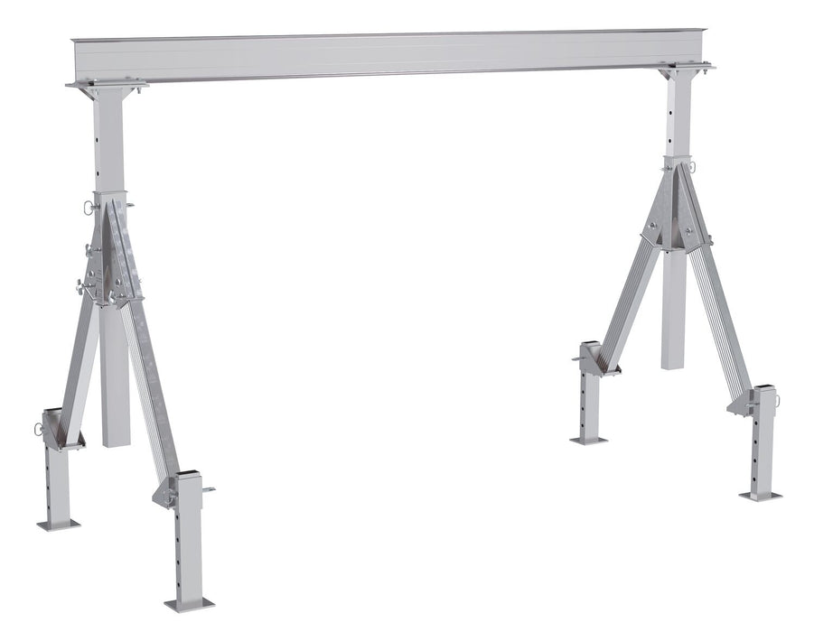 Vestil AHA-4-12-8-ALO Aluminum Adjustable Height Gantry Crane With Adjustable Leveling Option 12 ft. Wide x 8 ft. Max Usable 