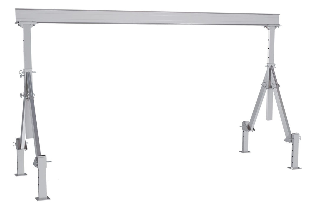 Vestil AHA-4-15-8-ALO Aluminum Adjustable Height Gantry Crane With Adjustable Leveling Option 15 ft. Wide X 8 ft. Max Usable 