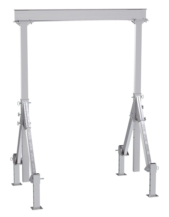 Vestil AHA-4-8-12-ALO Aluminum Adjustable Height Gantry Crane With Adjustable Leveling Option 8 ft. Wide x 12 ft. Max Usable 