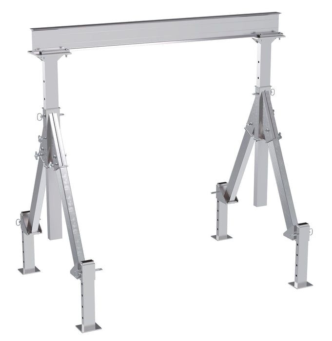 Vestil AHA-4-8-8-ALO Aluminum Adjustable Height Gantry Crane With Adjustable Leveling Option 8 ft. Wide x 8 ft. Max Usable He